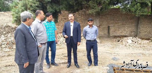 بازدید مدیر آموزش و پرورش آزادشهر از روند احداث مدرسه درحال ساخت روستای ازدارتپه