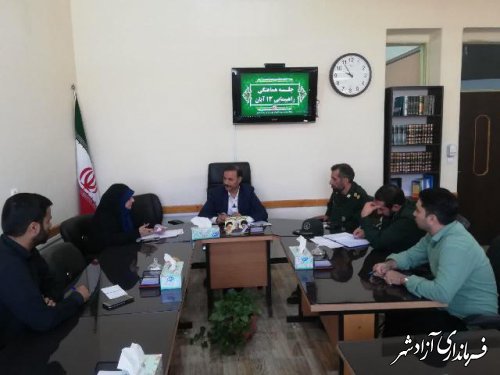 جلسه ستاد پشتیبانی بسیج دانش آموزی شهرستان آزادشهر