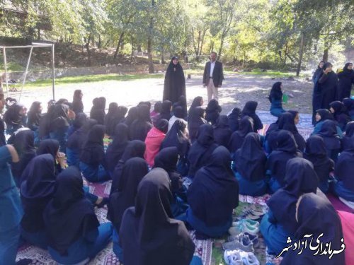 اردوی نمازی دانش آموزان دبیرستان راضیه(س) شهرستان آزادشهر در تفرجگاه انجیرچشمه رامیان 