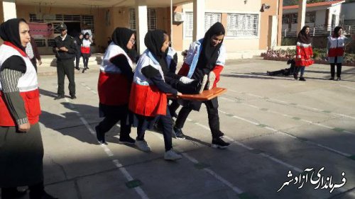 اجرای متمرکز مانور پدافند غیرعامل در دبیرستان شبانه روزی شهید کوهی نوده خاندوز