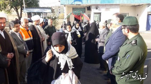 اعزام دانش آموزان دختر بسیجی آزادشهر به اردوی راهیان نور