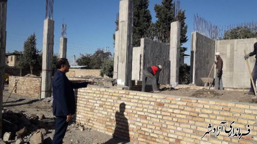 بازدید مدیرآموزش و پرورش آزادشهر از پروژه آموزشی درحال احداث روستای ازدارتپه