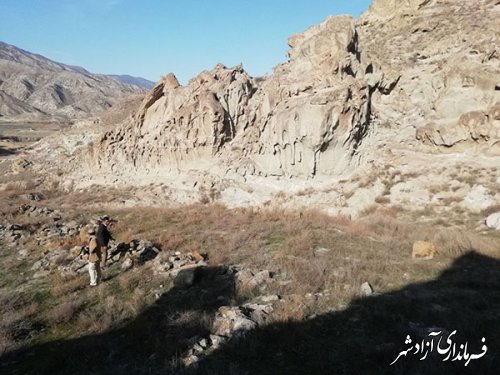 بازدید مدیراداره میراث فرهنگی شهرستان آزادشهر از پدیده بسیار زیبا و بی نظیر کوه های مریخی (مینیاتوری) روستای رودبار و قشلاق