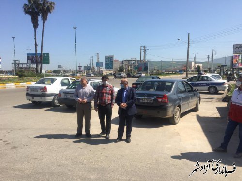 بازدید فرماندار آزادشهر از روند مسدودی ورودی های اصلی و فرعی آزادشهر