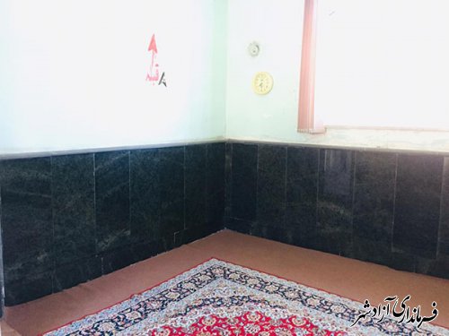 بازديد مسئول ستاد اقامه نماز اداره ميراث فرهنگي شهرستان آزادشهر از نماز خانه جایگاه سوخت روستای تیل آباد