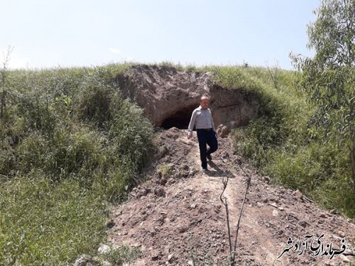 بازدید سرپرست یگان حفاظت میراث فرهنگی شهرستان آزادشهر از تپه ازدارتپه