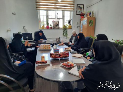 جلسه گروه کاری کودک باحضور کارشناسان امور بانوان ادارت شهرستان آزادشهر