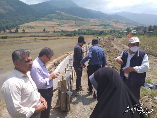 نظارت سازمان جهادکشاورزی استان بر پروژه‌های سیل در شهرستان آزادشهر