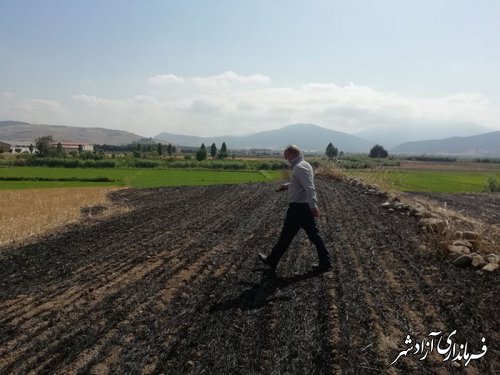 بازدید سرپرست یگان حفاظت میراث فرهنگی شهرستان آزادشهر از تپه قره تاس