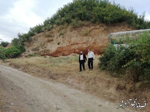 بازدید ریاست میراث فرهنگی شهرستان آزادشهر از تپه محمد زمان خان روستای خاندوز سادات