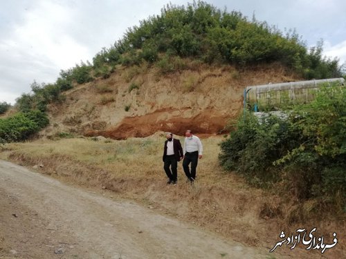 بازدید ریاست میراث فرهنگی شهرستان آزادشهر از تپه محمد زمان خان روستای خاندوز سادات