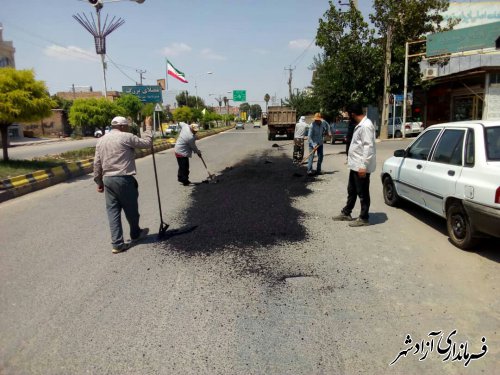 لکه گیری آسفالت سطح خیابانها وکوچه های سطح شهر 