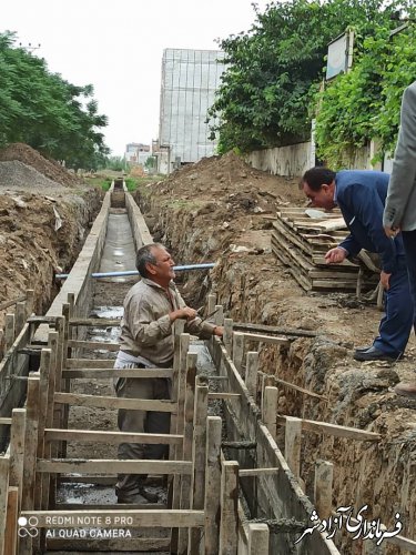 بازدید دکتر منصوری ازپروژکانال کشی کمربندی شمال (حاشیه خیابان )