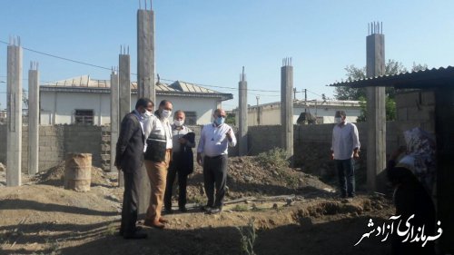 بازدید فرماندار آزادشهر به همراه جمعی از روسای ادارات از پروژه های عمرانی روستای عطابهلکه