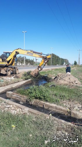 لایروبی کانال خاکی جلال آباد بجهت رفع مشکل دفع آبهای سطحی