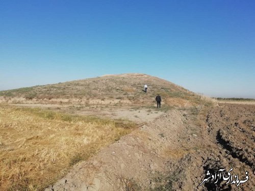 بازدید سرپرست یگان حفاظت میراث فرهنگی، گردشگری و صنایع دستی شهرستان آزادشهر از تپه باباپیر