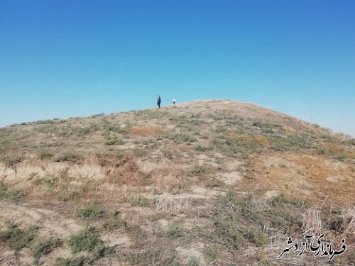 بازدید سرپرست یگان حفاظت میراث فرهنگی، گردشگری و صنایع دستی شهرستان آزادشهر از تپه باباپیر