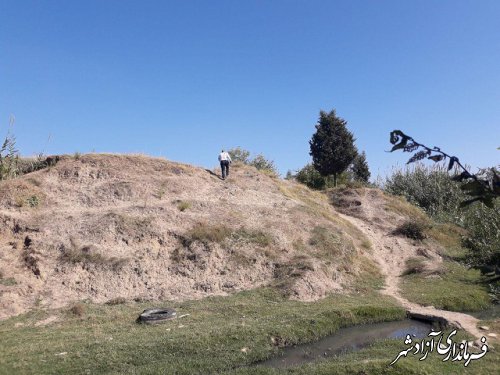 بازدید سرپرست یگان حفاظت میراث فرهنگی، گردشگری و صنایع دستی شهرستان آزادشهر از تپه ازدارتپه