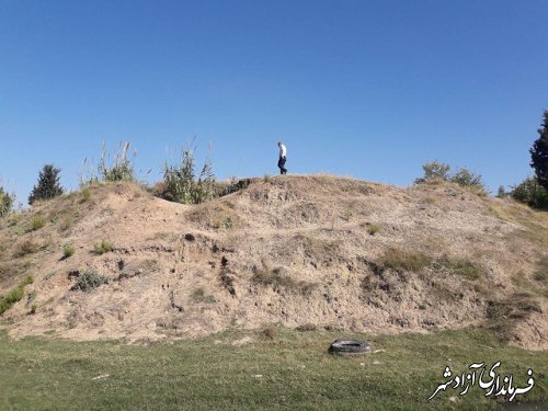 بازدید سرپرست یگان حفاظت میراث فرهنگی، گردشگری و صنایع دستی شهرستان آزادشهر از تپه ازدارتپه