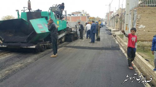 بازدید دکتر منصوری شهردار آزادشهرواعضای شورای اسلامی شهر از پروژه آسفالت معابر شهر