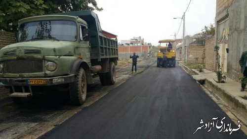 بازدید دکتر منصوری شهردار آزادشهرواعضای شورای اسلامی شهر از پروژه آسفالت معابر شهر