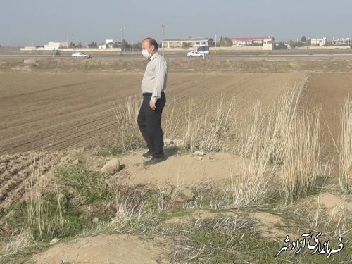 بازدید سرپرست یگان حفاظت میراث فرهنگی شهرستان آزادشهر از تپه تاریخی سمیعی روستای قزلجه