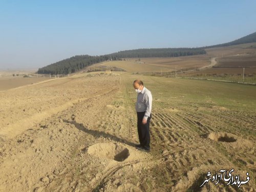 بازدید سرپرست یگان حفاظت میراث فرهنگی شهرستان آزادشهر از تپه تاریخی مختاری روستای قزلجه