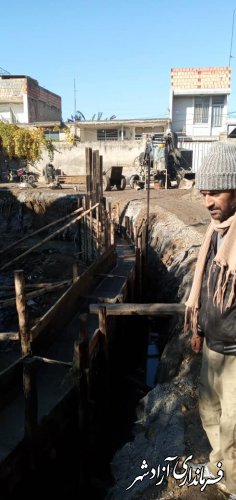 اجرای دیواره حفاظتی بتنی رودخانه  پالم بجهت جلوگیری از تخریب وورود سیلاب به داخل معابرتوسط شهرداری آزادشهر 