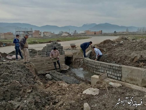 اصلاح ومرمت کانال جنب پمپ بنزین کمربندی گرگان بجهت جلوگیری از طغیان پسآبها سطحی