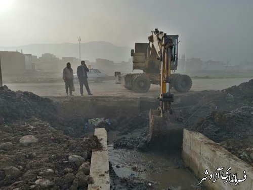 اصلاح ومرمت کانال جنب پمپ بنزین کمربندی گرگان بجهت جلوگیری از طغیان پسآبها سطحی