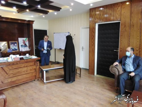 جلسه مسعودي رئيس مرکز فني و حرفه اي آزادشهر با منصوري شهردار آزادشهر