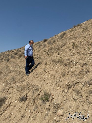 بازدید سرپرست یگان حفاظت میراث فرهنگی شهرستان آزادشهر از تپه تاریخی قلعه شیر روستای کاشیدار