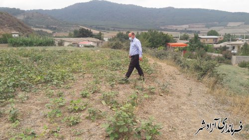  بازدید سرپرست یگان حفاظت میراث فرهنگی شهرستان آزادشهر از قوچ تپه روستای خاندوز سادات