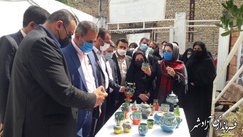 اولین خانه صنایع دستی مینای سفال در شهرستان آزادشهر افتتاح شد