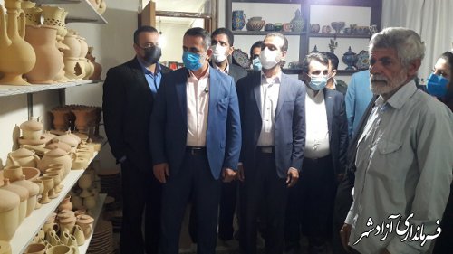 اولین خانه صنایع دستی مینای سفال در شهرستان آزادشهر افتتاح شد