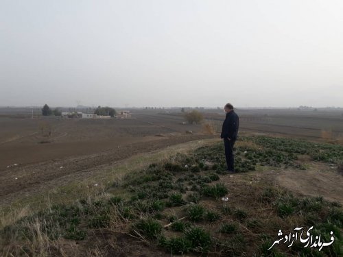 بازدید سرپرست یگان حفاظت میراث فرهنگی شهرستان آزادشهر از تپه صاتلق بای زیتونلی