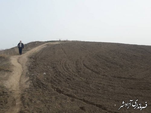 بازدید سرپرست یگان حفاظت میراث فرهنگی شهرستان آزادشهر از تپه صاتلق بای زیتونلی