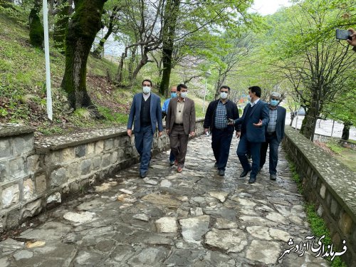 بازدید رئیس ستاد اجرایی خدمات سفر شهرستان آزادشهر از پارک جنگلی شبنم نوده خاندوز 