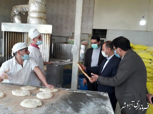 بازدید سرپرست فرمانداری آزادشهر از نانوایی های کشیک نوروزی شهرستان