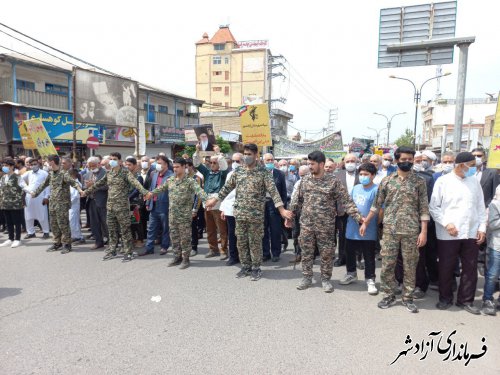 برگزاری راهپیمایی روز جهانی قدس در شهرستان آزادشهر