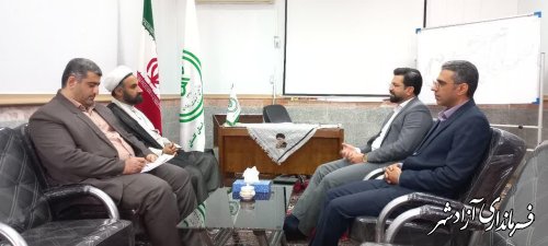    دیدار حجت‌الاسلام طالبی رئیس اداره تبلیغات اسلامی شهرستان آزادشهر  باآقای شابدین معاون فرهنگی مرکز اسلامی شمال کشور