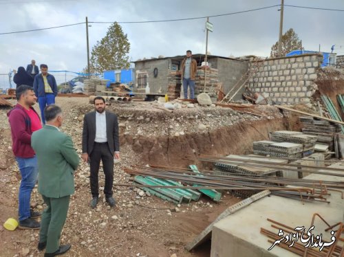 بازدید فرماندار آزادشهر از پروژه در حال اجرا مخزن 2000مترمکعبی شهرستان