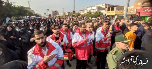 پوشش امدادی جمعیت هلال احمر از مراسم استقبال پیکر مطهر شهید گمنام