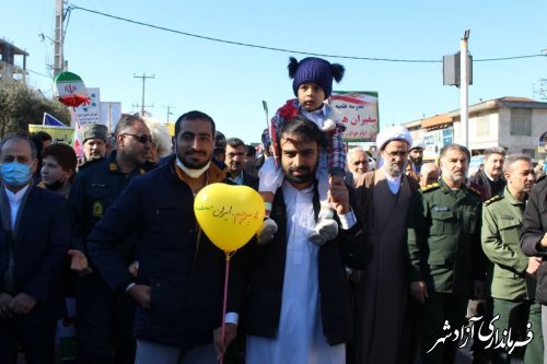 حضور انقلابی مردم شهرستان آزادشهر راهپیمایی 22بهمن