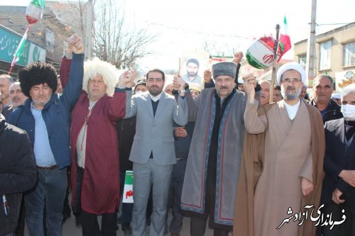 حضور انقلابی مردم شهرستان آزادشهر راهپیمایی 22بهمن