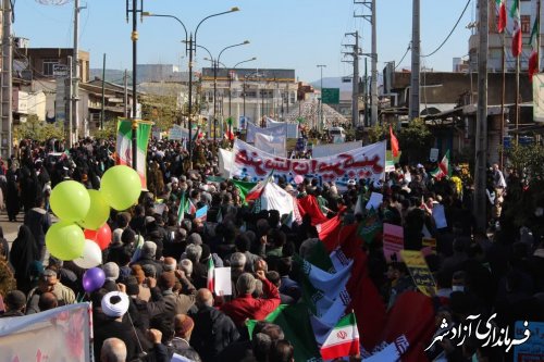 حضور انقلابی مردم شهرستان آزادشهر راهپیمایی 22بهمن