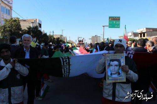 حضور انقلابی مردم شهرستان آزادشهر راهپیمایی 22بهمن