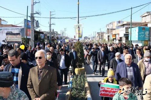 حضور انقلابی مردم شهرستان آزادشهر راهپیمایی 22بهمن