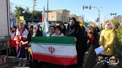 حضور انقلابی مردم شهرستان آزادشهر راهپیمایی 22بهمن