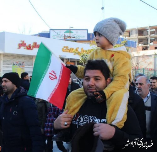 حضور انقلابی مردم شهرستان آزادشهر راهپیمایی 22بهمن